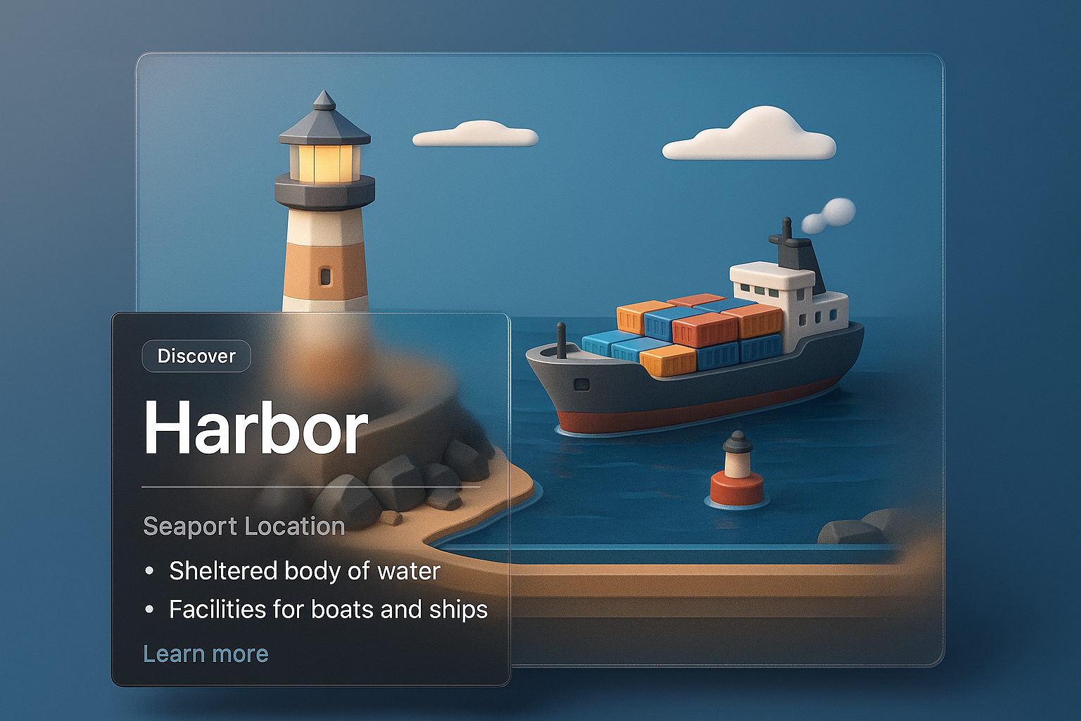 3D Visualization of a Harbor with Integrated Design Elements