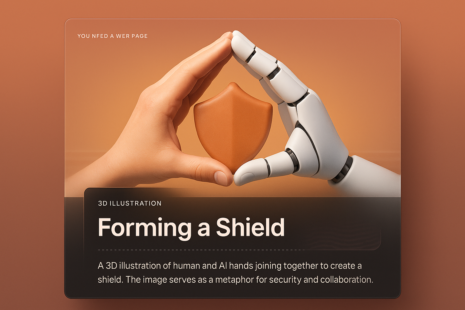 3D Illustration of Hands Forming a Shield for Security and Collaboration