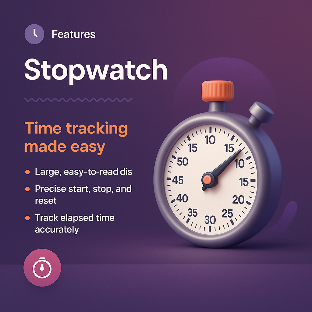 3D Stopwatch Illustration for Landing Page Design