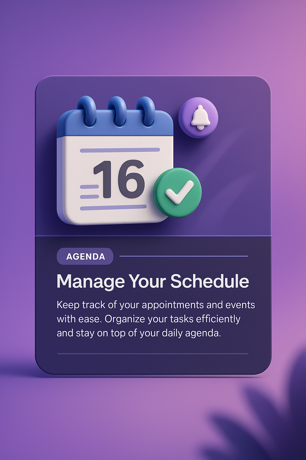 3D Calendar Planner Illustration for Organizing Events and Tasks