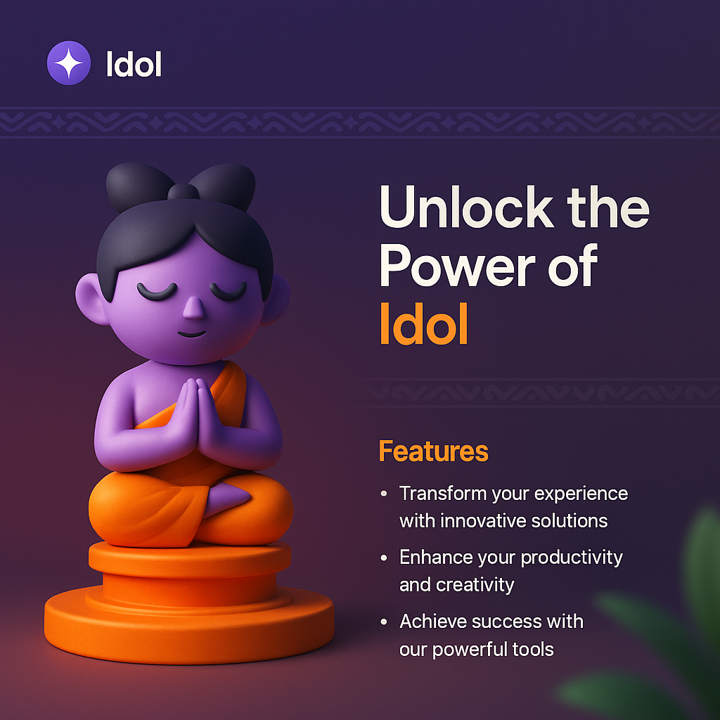 3D Idol Icon with Features Highlighted