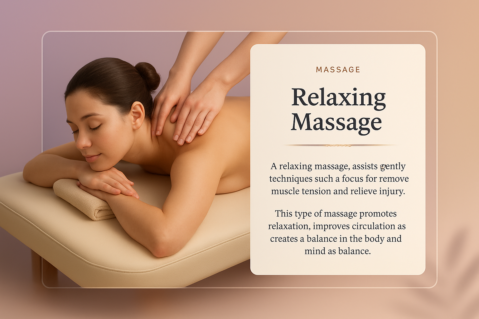 3D Interactive Massage Design with Relaxation Focus