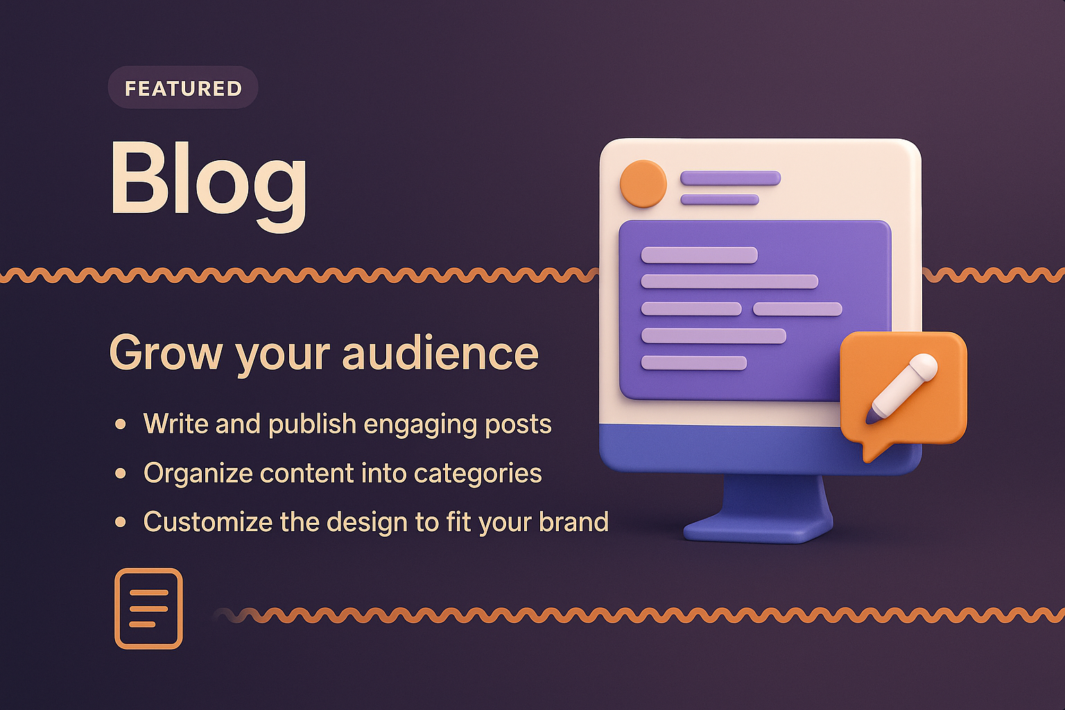 Engaging Blog Landing Page Design with 3D Elements
