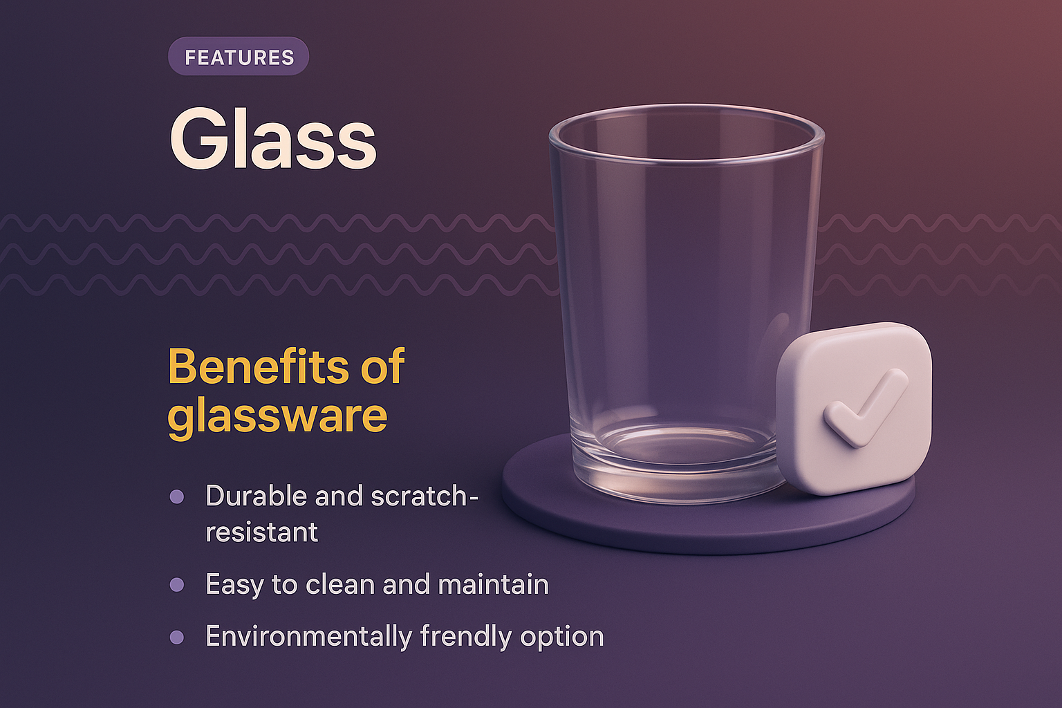 Stylish 3D Illustration of Glassware Features