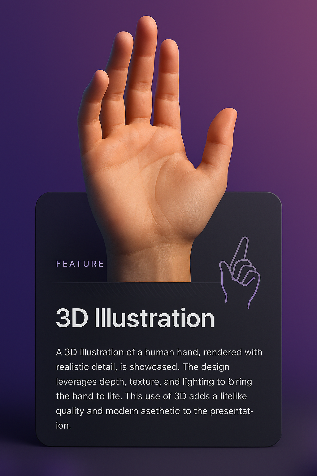 3D Hand Illustration for Modern Web Design