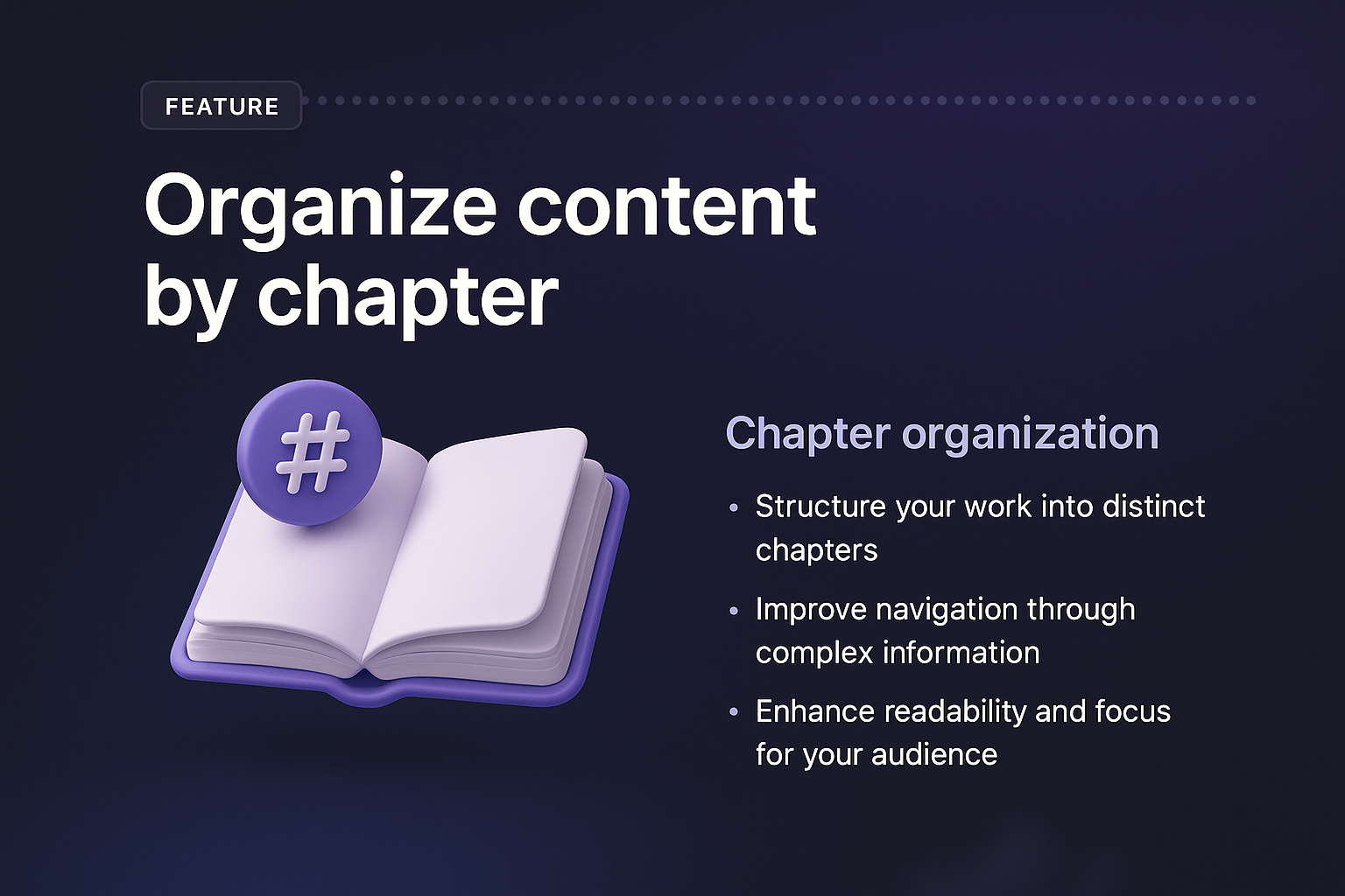 3D Landing Page Design Featuring Chapter Organization
