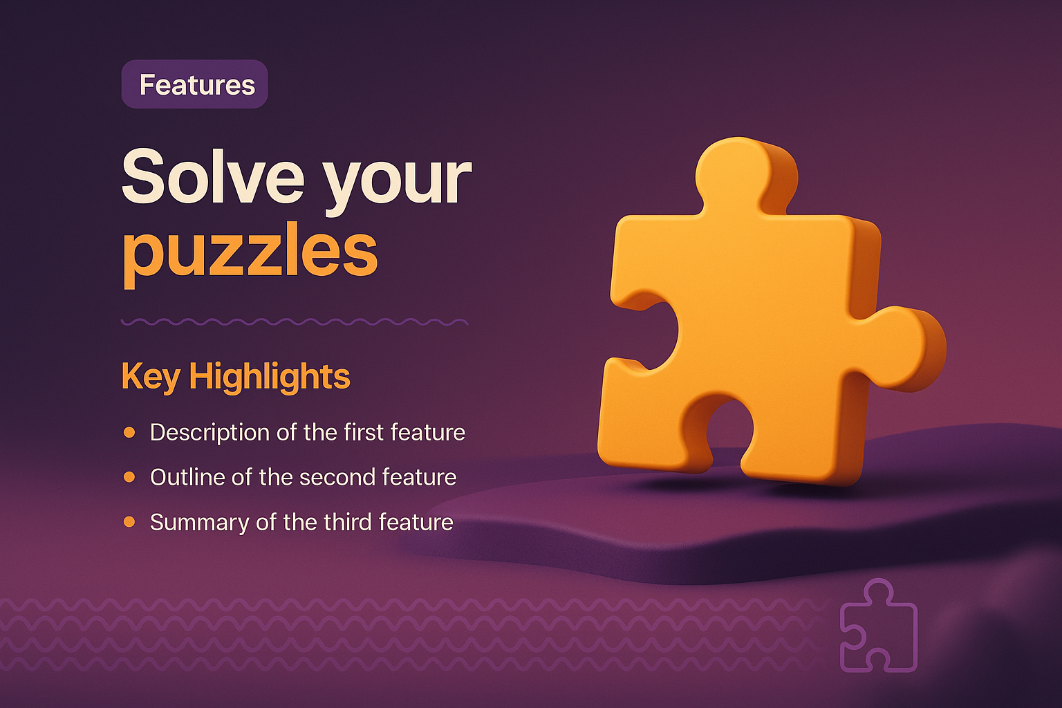3D Illustration of a Puzzle Piece Landing Page Design