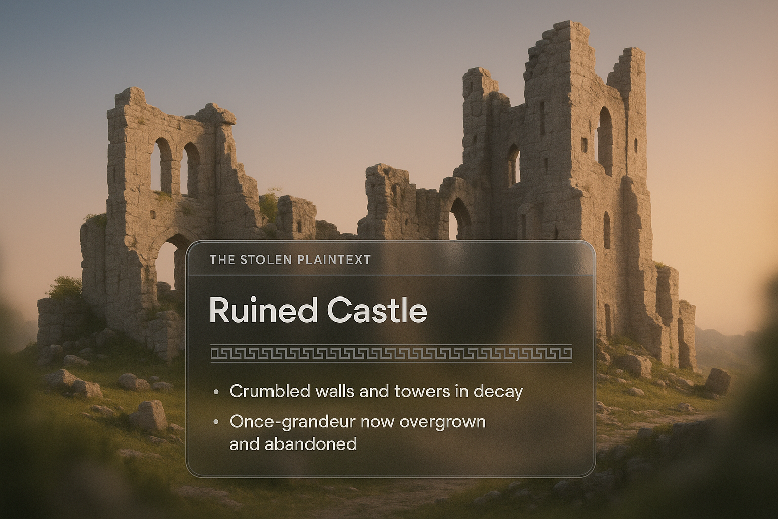 Ruined Castle with Modern Web Design Elements