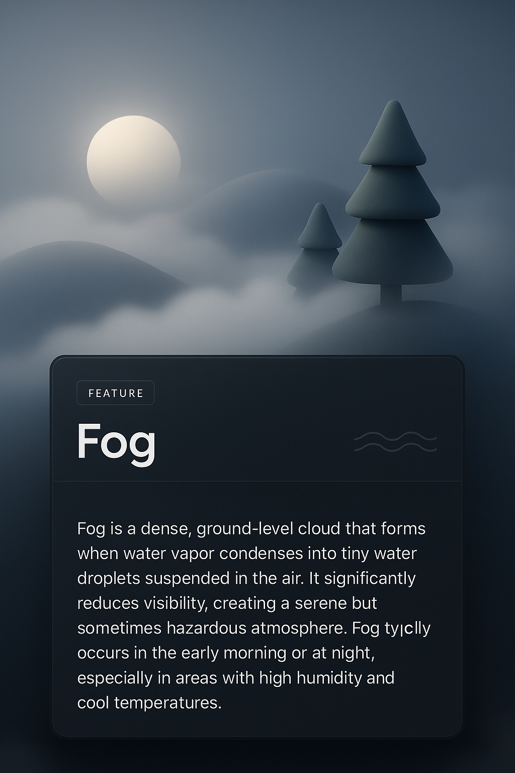 Mysterious Landscape Featuring Fog and Trees