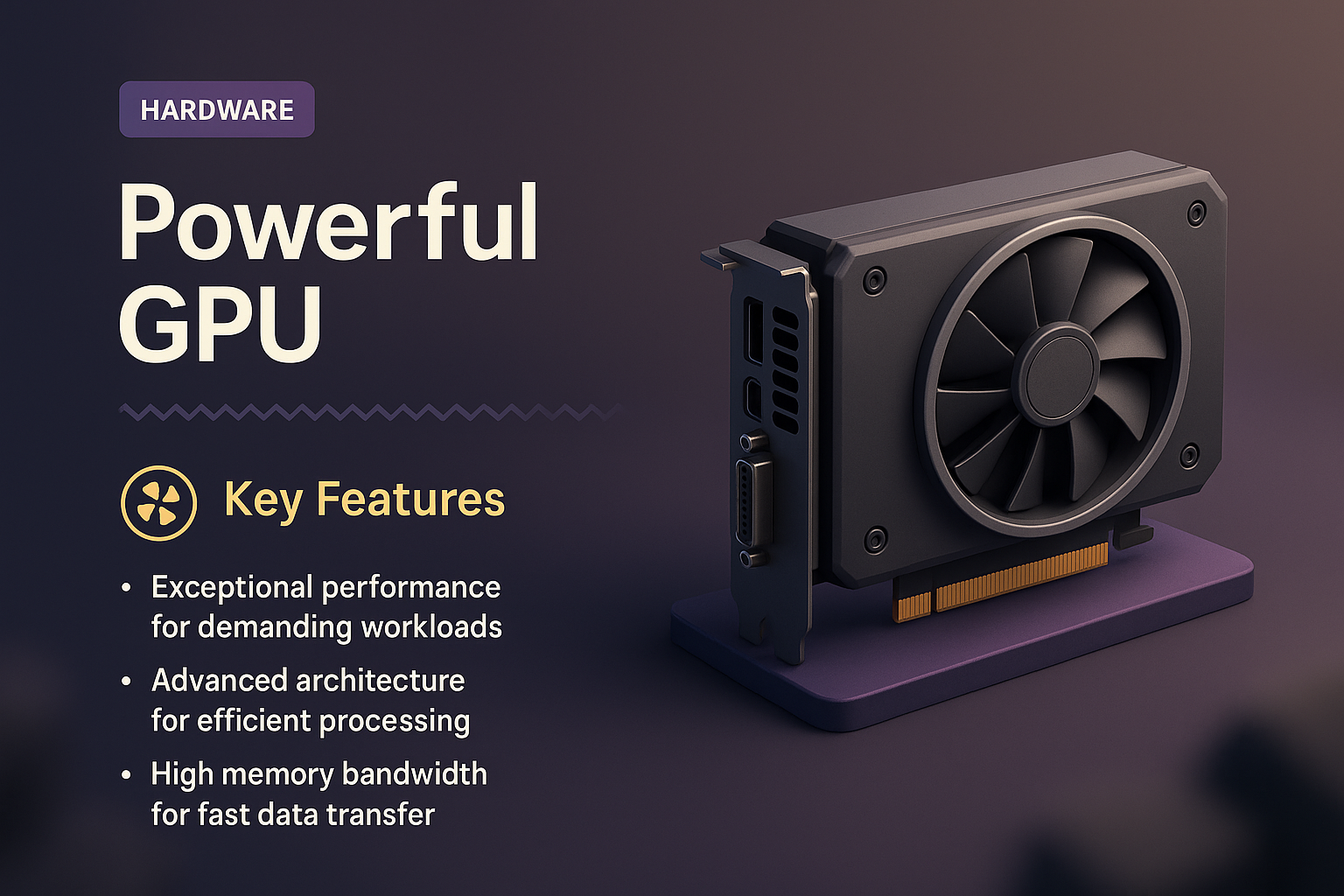 3D GPU Landing Page Concept with Key Features