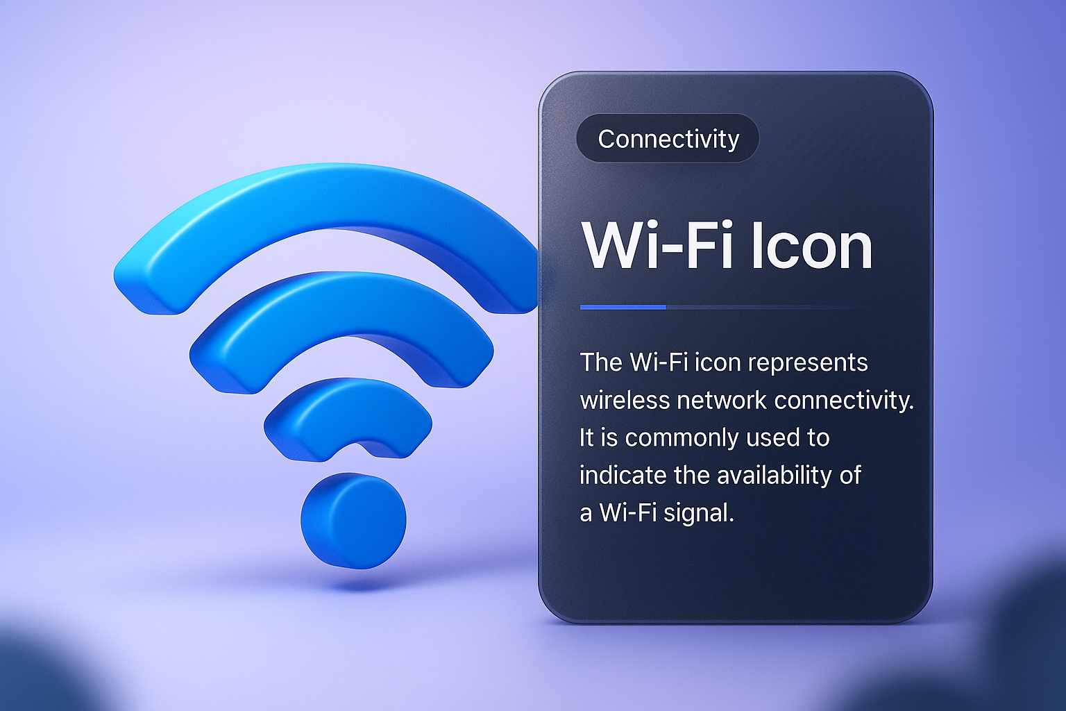 3D Wi-Fi Icon Illustration with Modern Design Elements