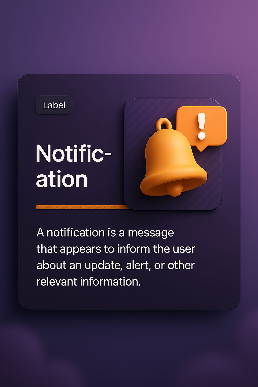 3D Website Illustration Featuring Notification Design Elements