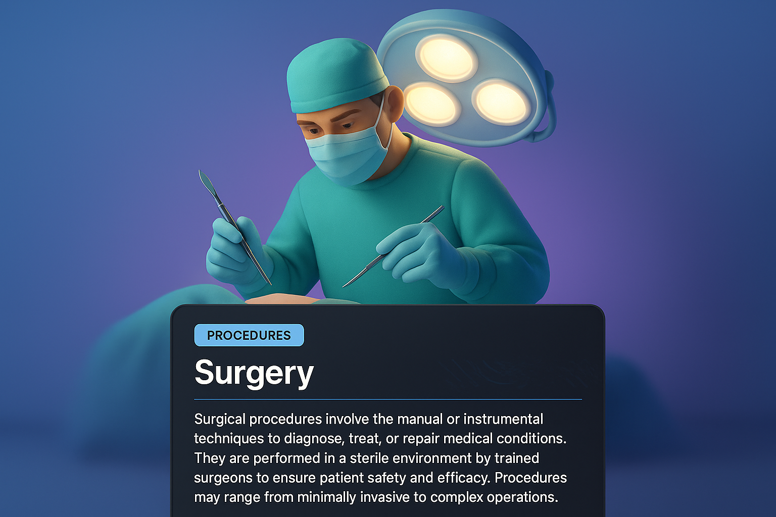 3D Design Illustration for Surgery Web Page