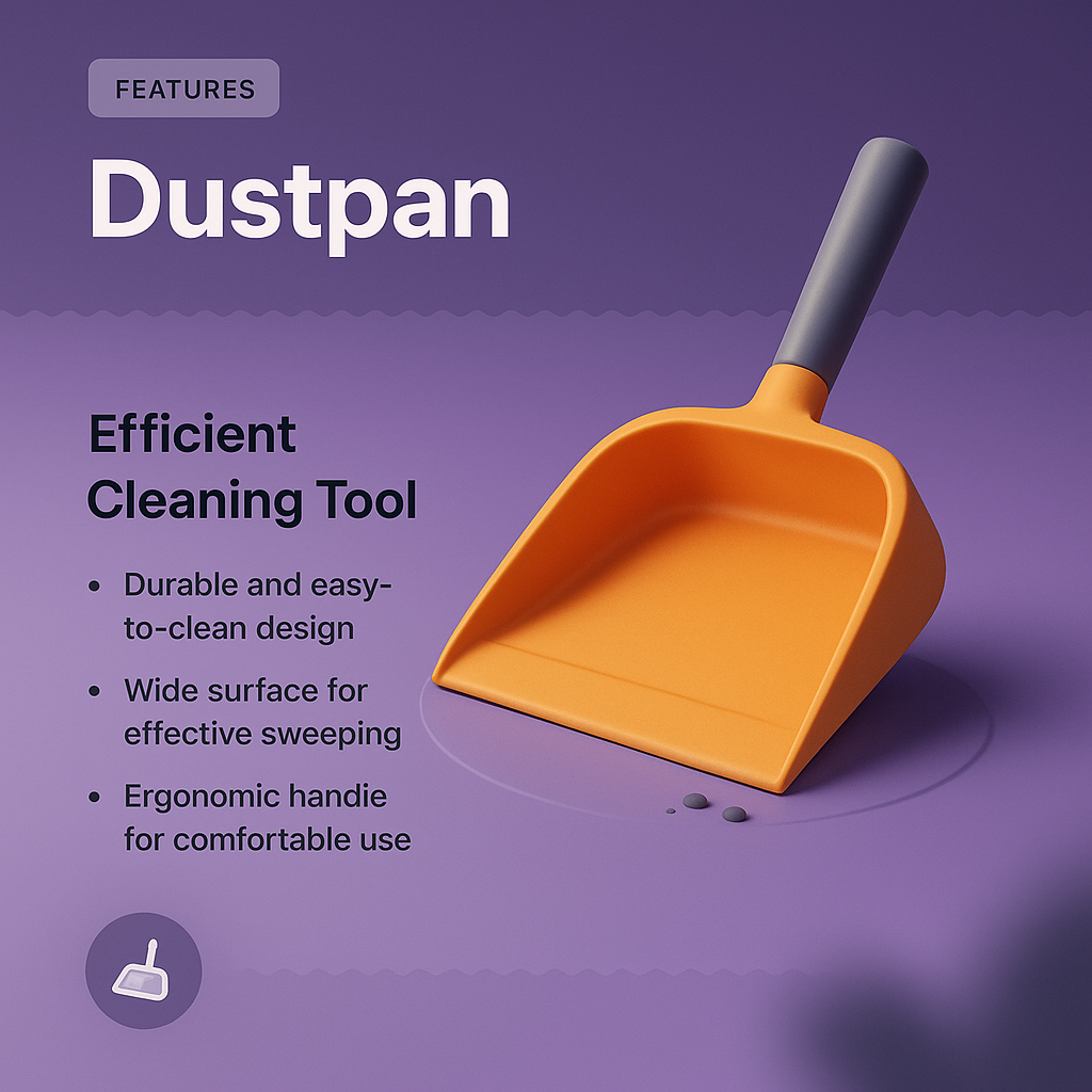 Stylish Dustpan Concept with 3D Illustration