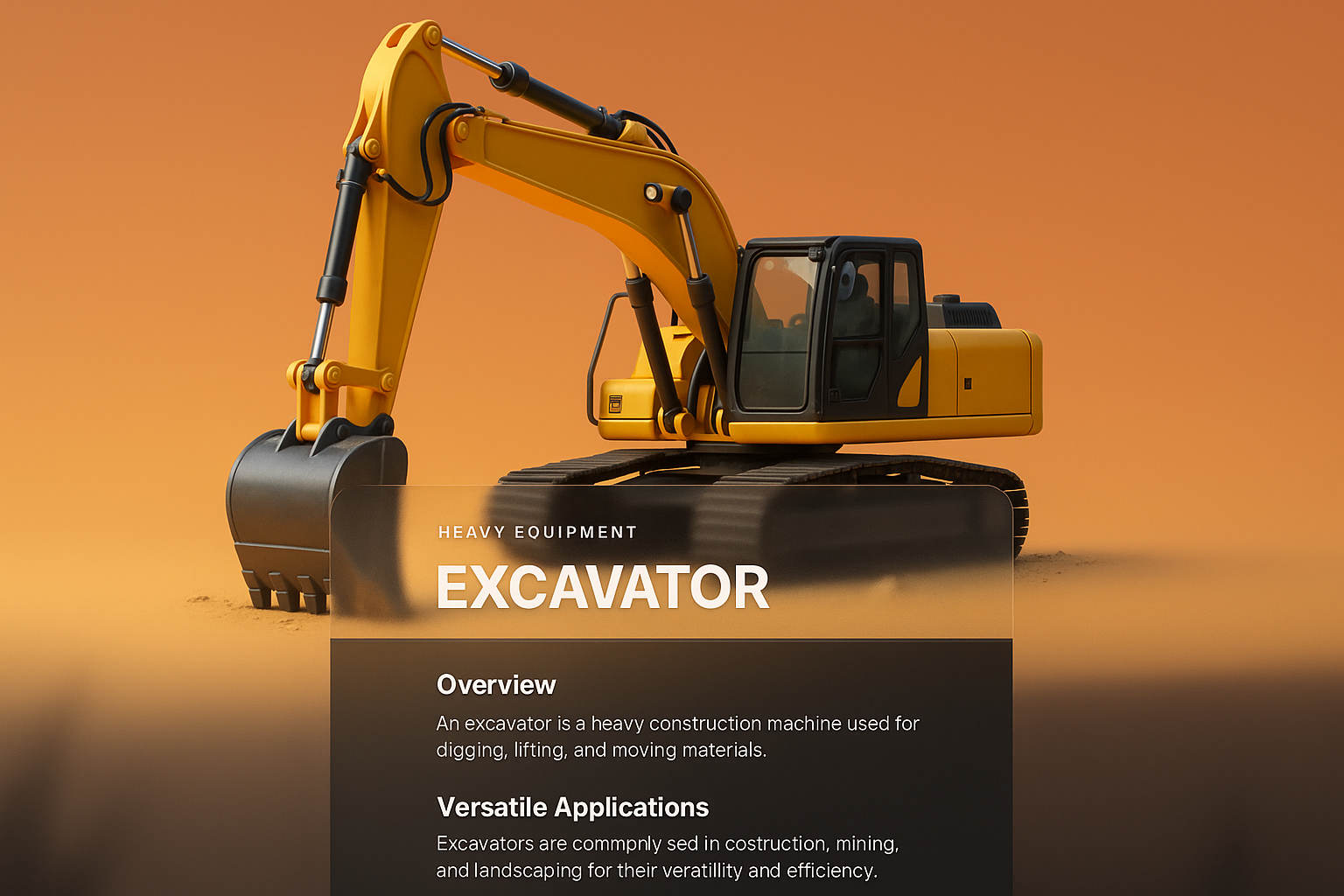 3D Excavator Design with Integrated Information Blocks