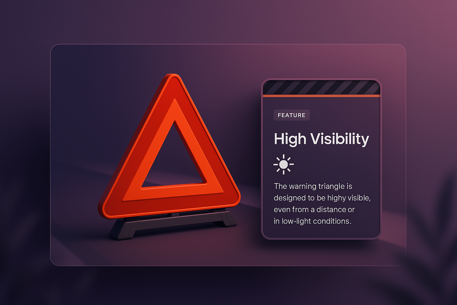 Dynamic 3D Illustration of a Warning Triangle