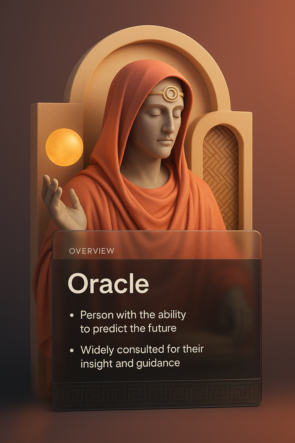 3D Illustration of Oracle with Integrated Design Elements