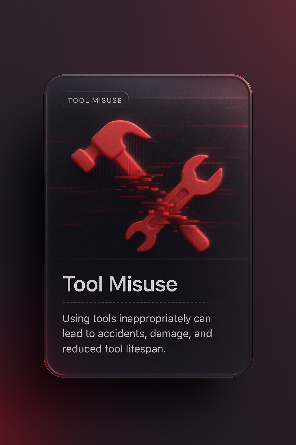 Visual Representation of Tool Misuse with Glitchy Icons