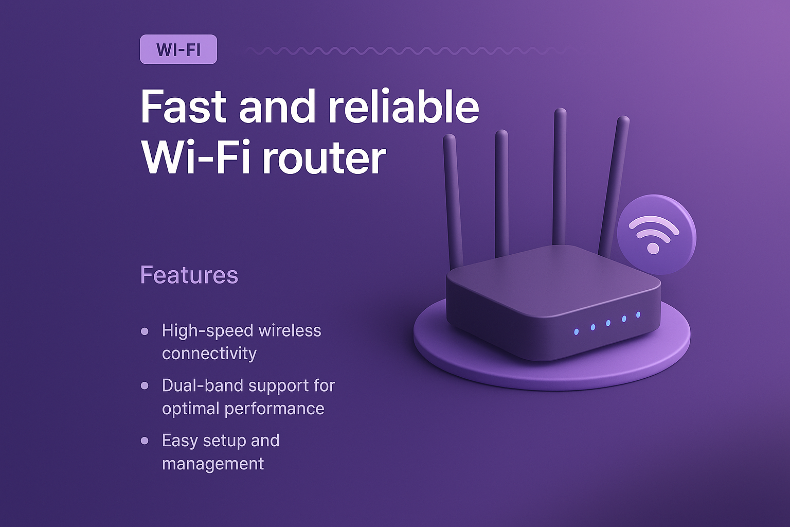 3D Illustration of a Fast and Reliable Wi-Fi Router