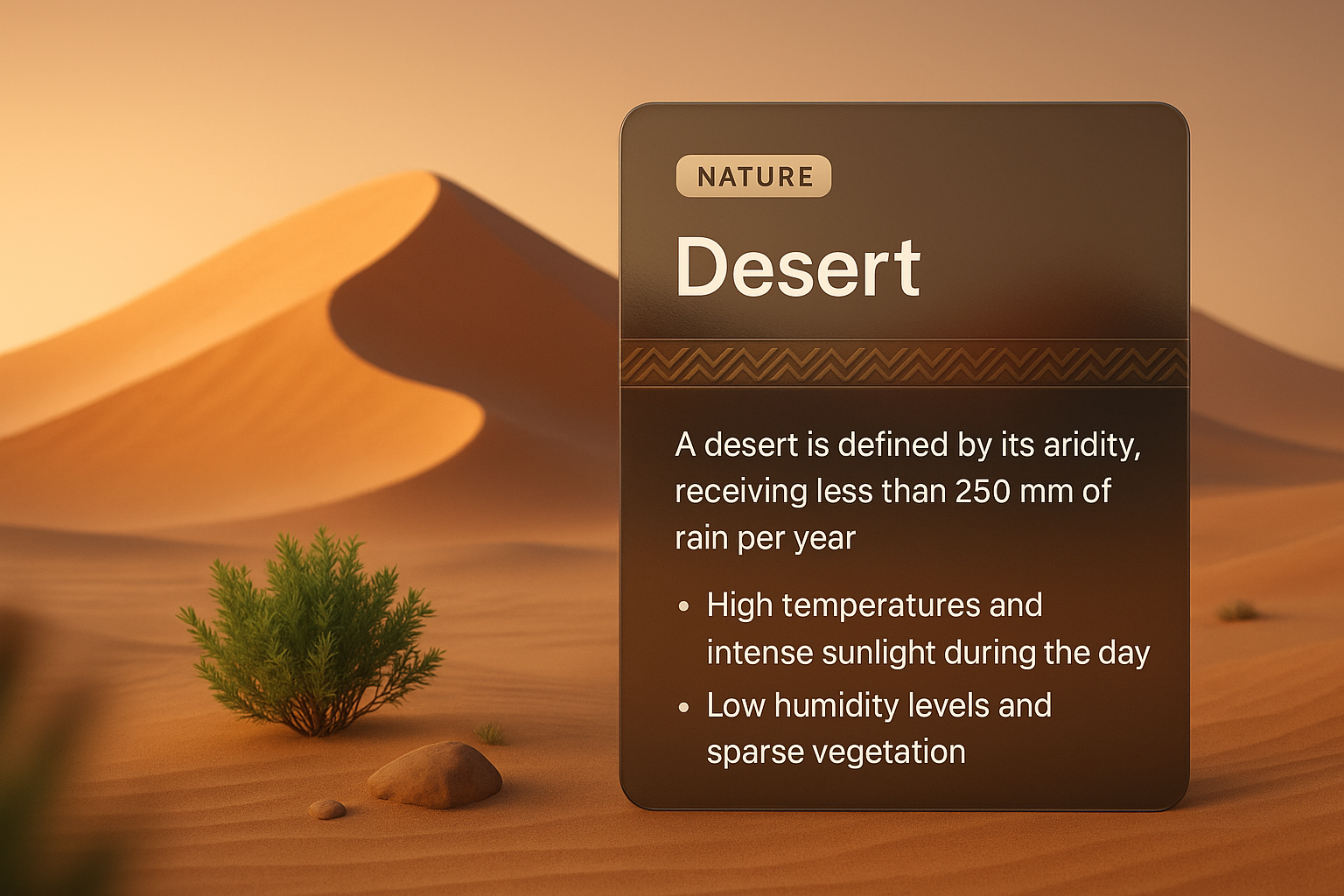 3D Desert Design with Integrated Information Blocks