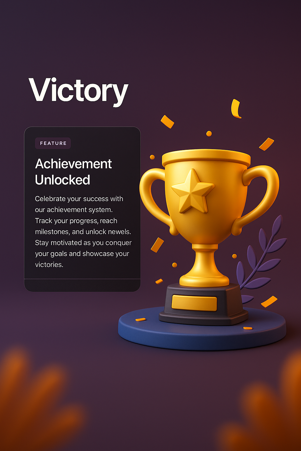 Celebrating Victory with a 3D Trophy Illustration