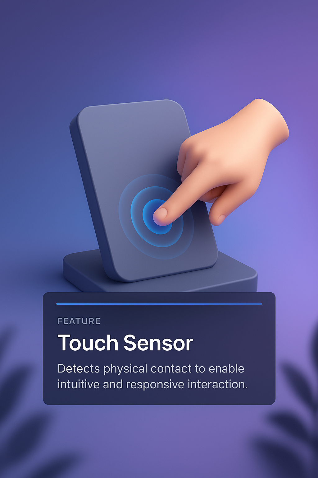 3D Touch Sensor Illustration with Gradient Background