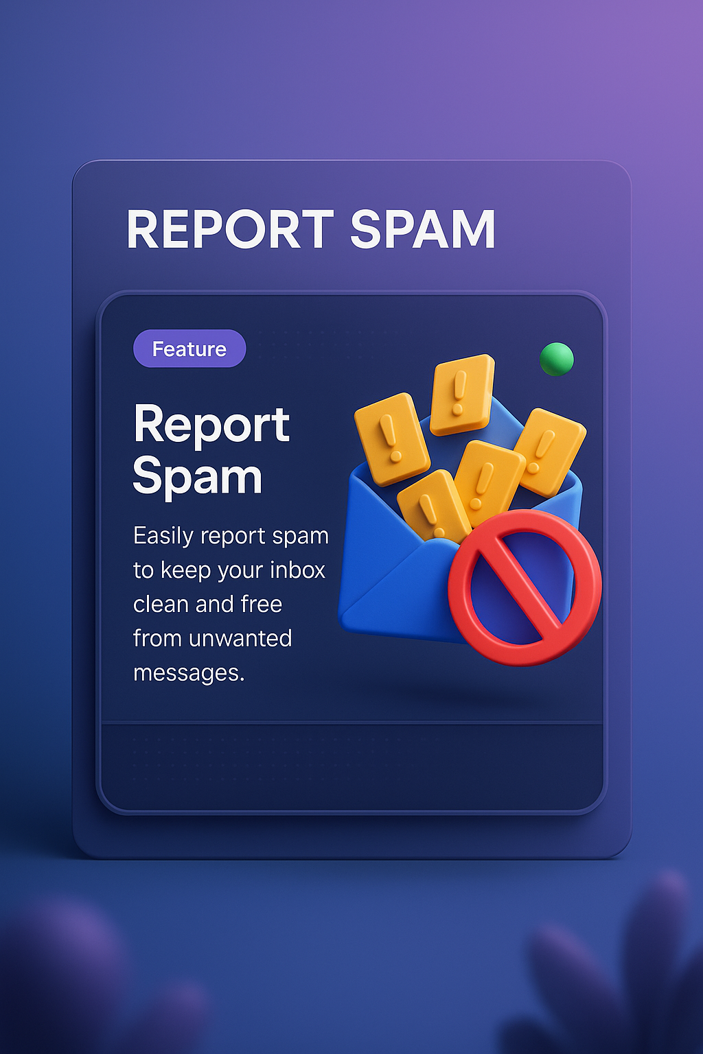 3D Web Design Integration with Spam Reporting Feature