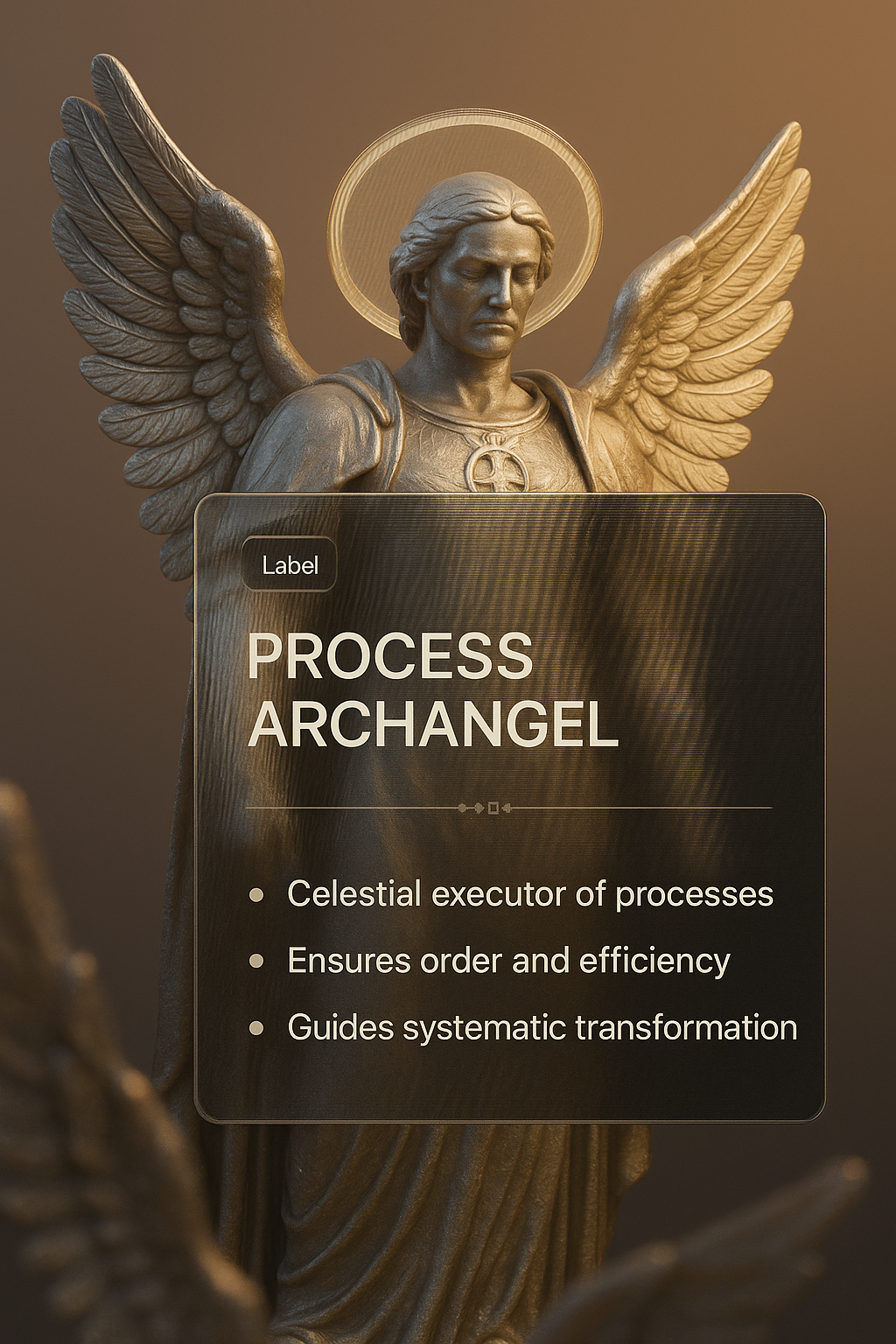3D Archangel Illustration with Pattern Overlay