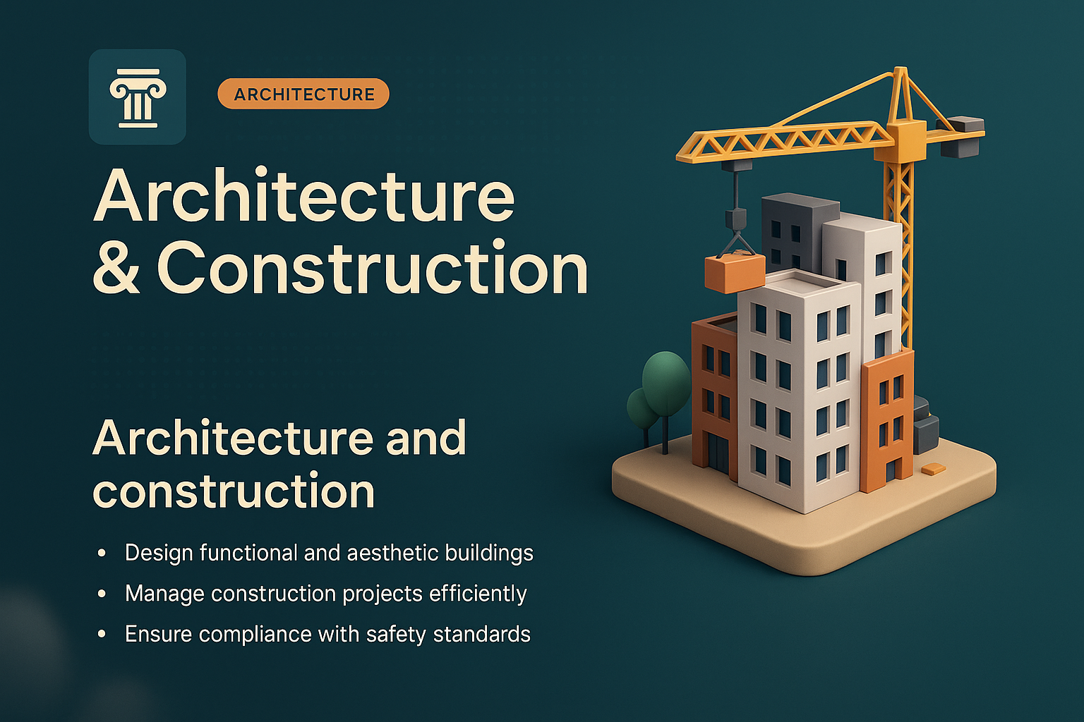 3D Architectural Landscape Landing Page Design