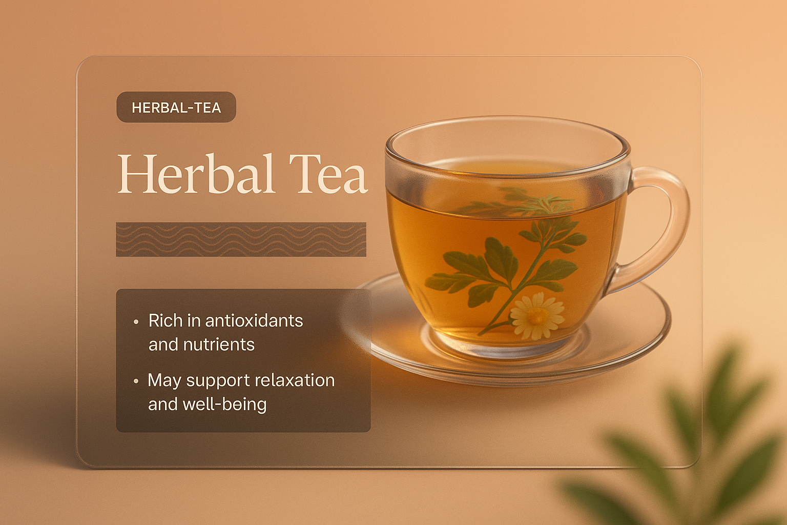 3D Illustration of Herbal Tea with Stylish Presentation