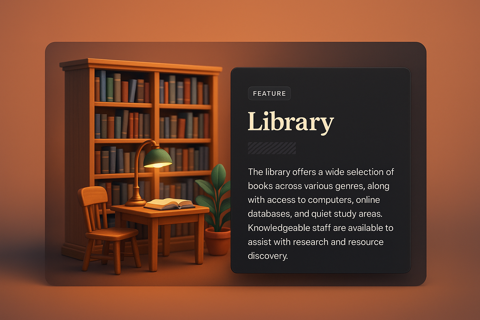 3D Library Design with Interactive Features