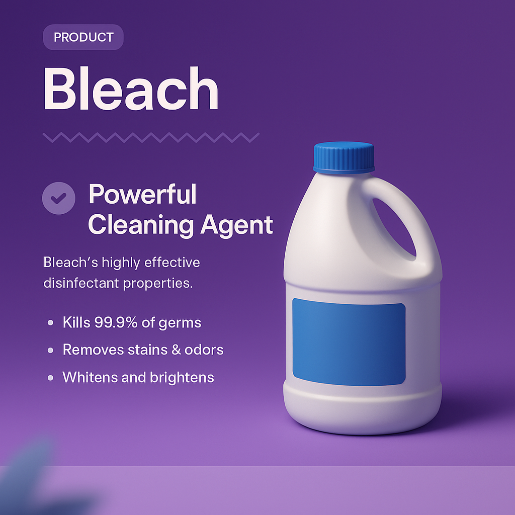 3D Illustration of Bleach Product Landing Page Design