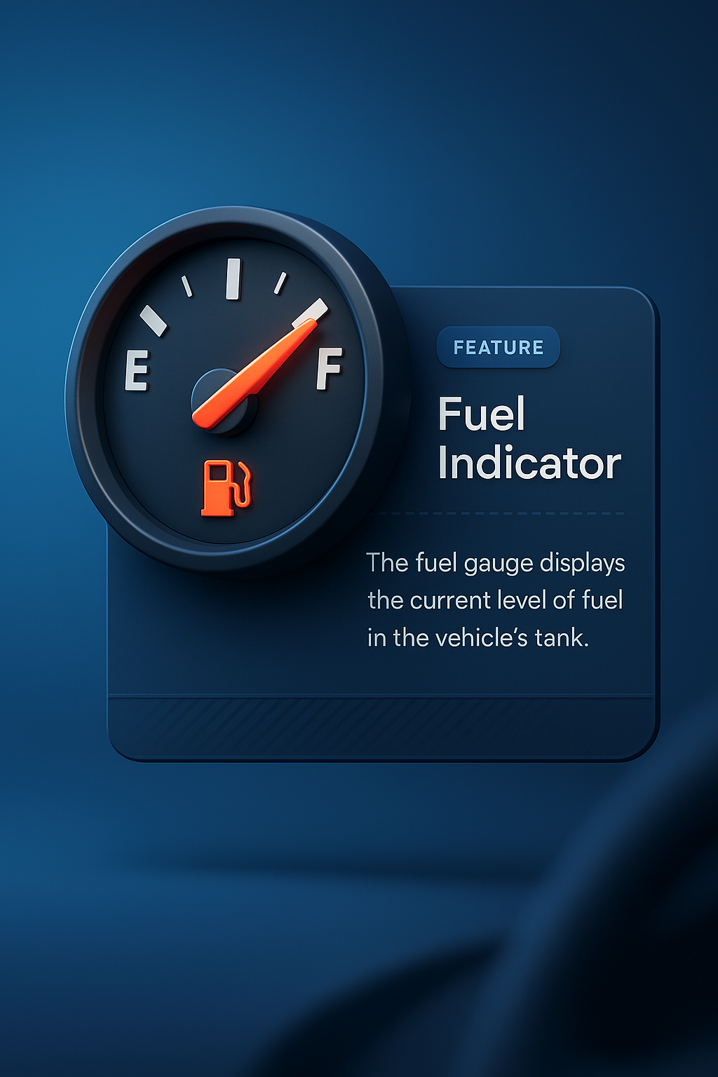 Stylish Fuel Gauge Indicator with Features Display