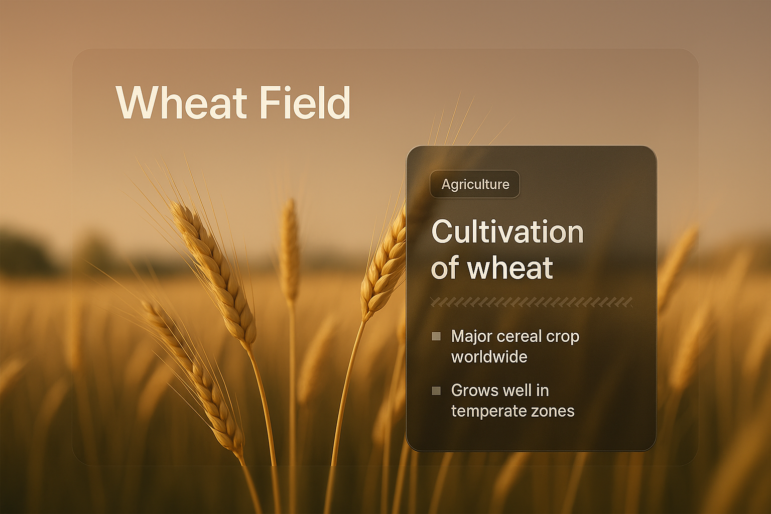 Stunning Wheat Field Design with Informative Overlay