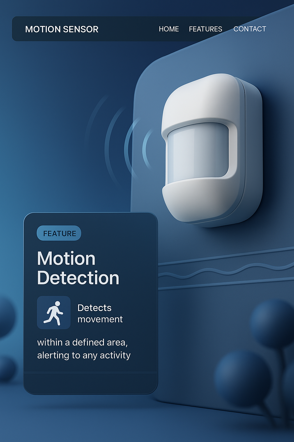 Dynamic 3D Motion Sensor Illustration with Feature Description