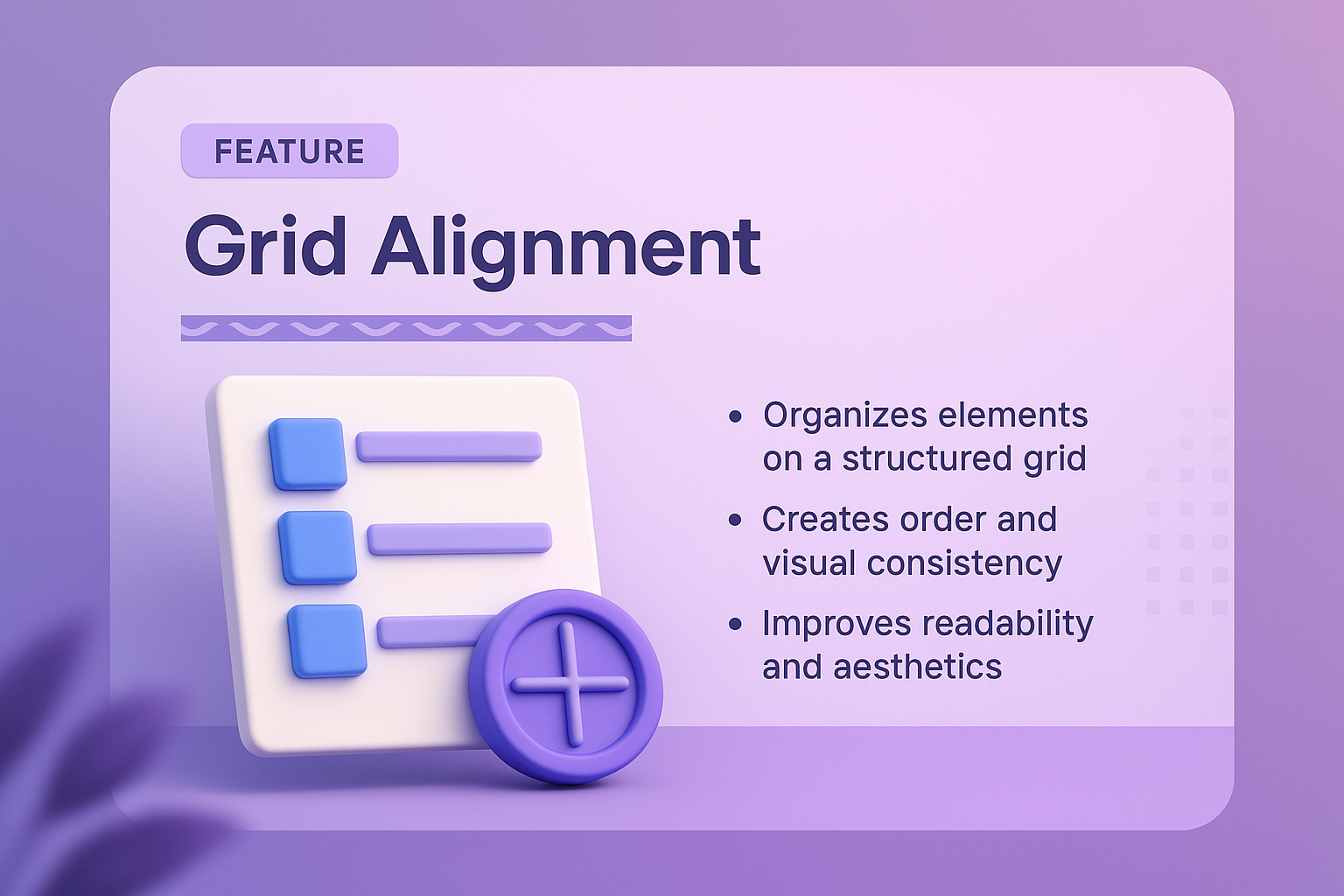 3D Infographic Design for Grid Alignment Features