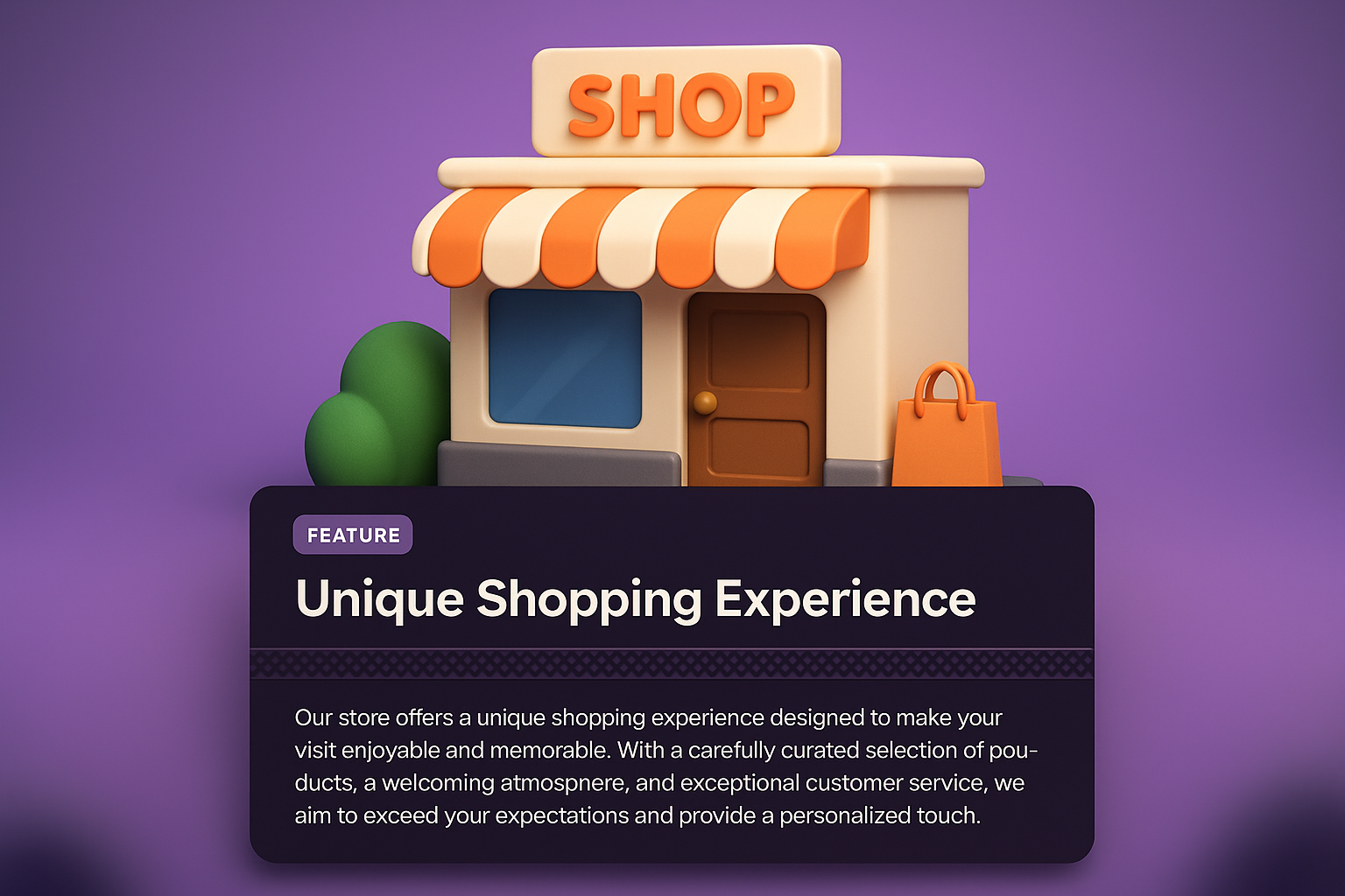 3D Web Page Mockup for Unique Shopping Experience