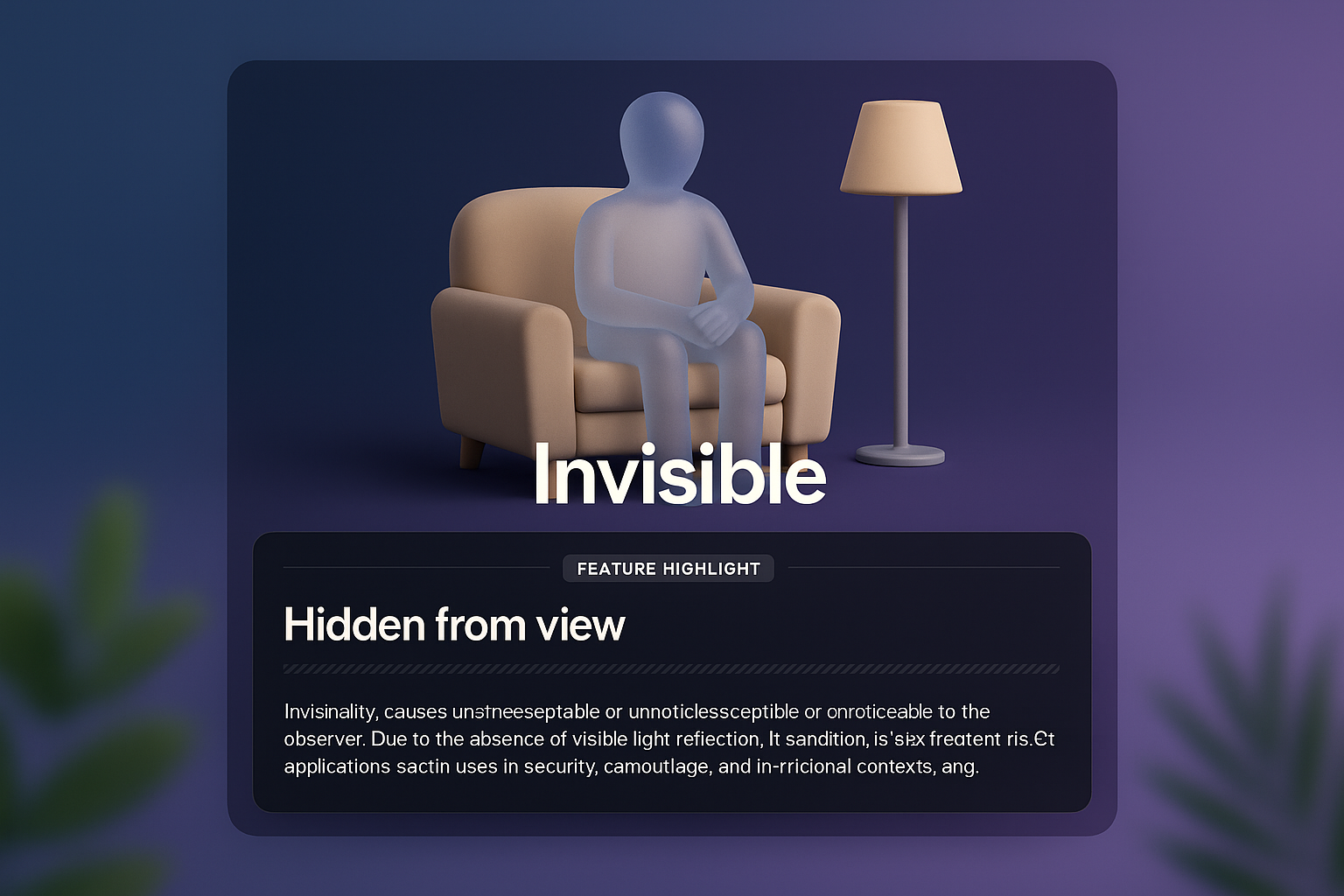 3D Web Design Featuring Invisible Concept