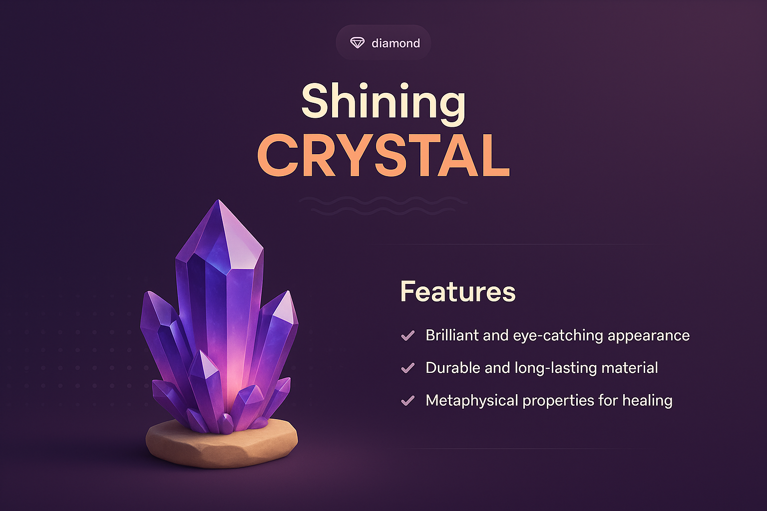 Shining Crystal: 3D Landing Page Design Insights