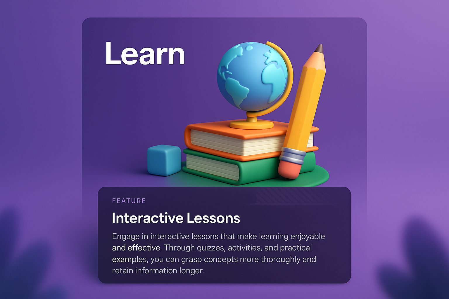 3D Web Page Design Featuring Interactive Learning Elements