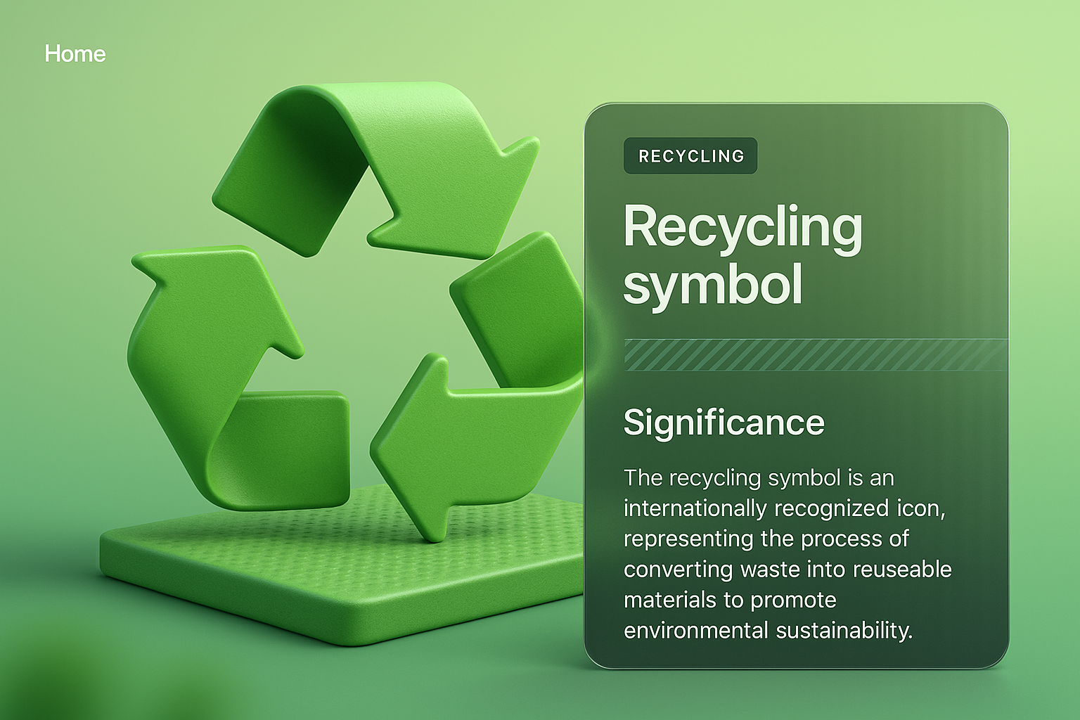 3D Recycling Symbol with Informative Overlay Design