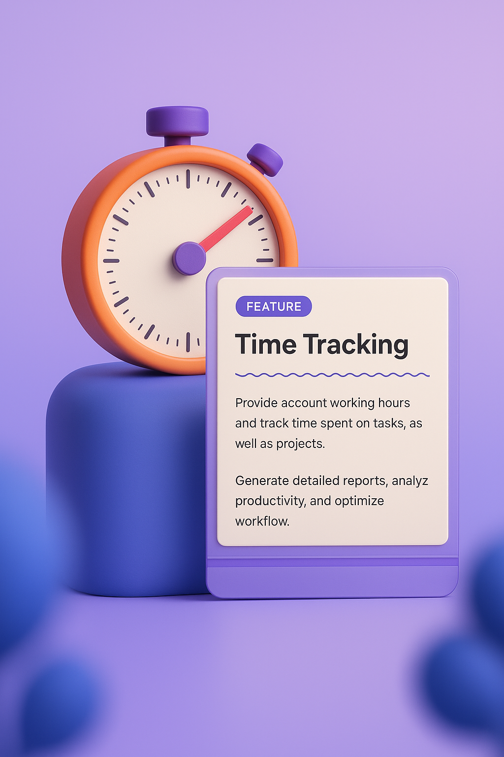 3D Illustration of Time Tracking Feature Design