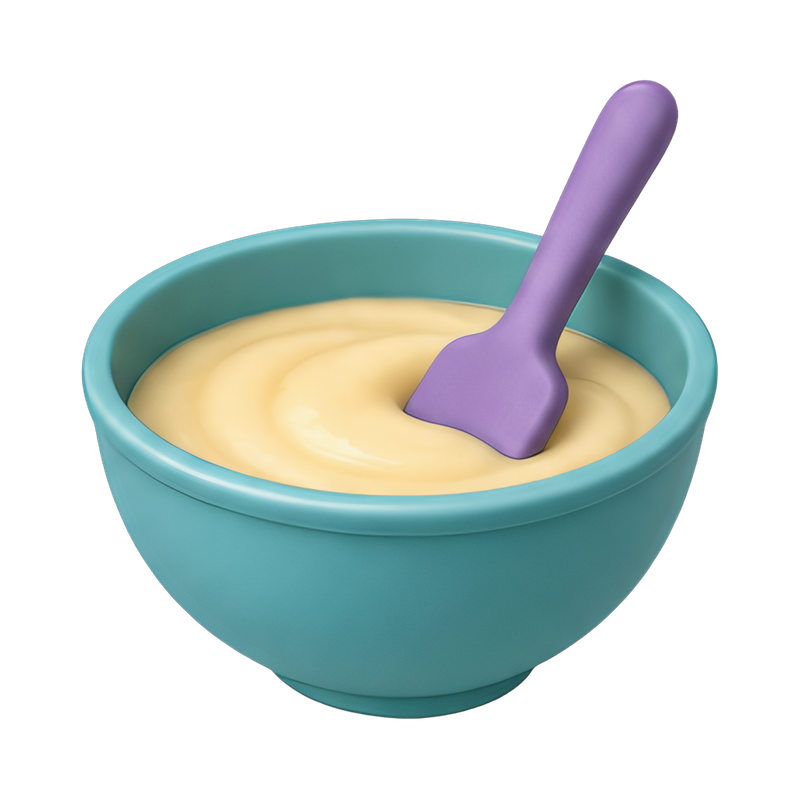 mixing batter in a bowl