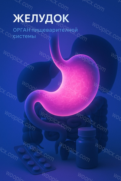 Glowing Stomach in a Vibrant Scene