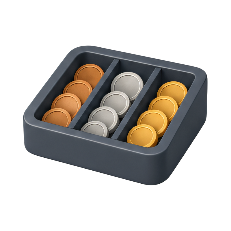 Organized coin sorter tray