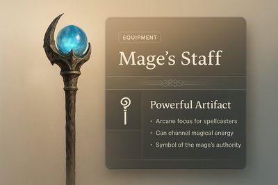 Elegant Design of a Mage's Staff with Informative Overlay