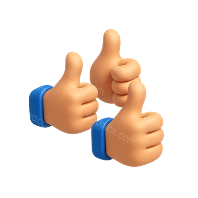 Stylized 3D Thumbs Up Icon with Soft Lighting