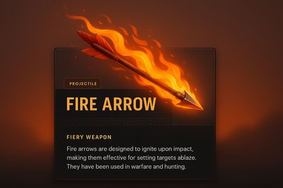 Fiery Arrow Illustration with Integrated Text Block