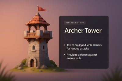 3D Archer Tower Model for Game Design