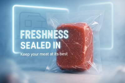Product Packaging Mockup for Meat Preservation